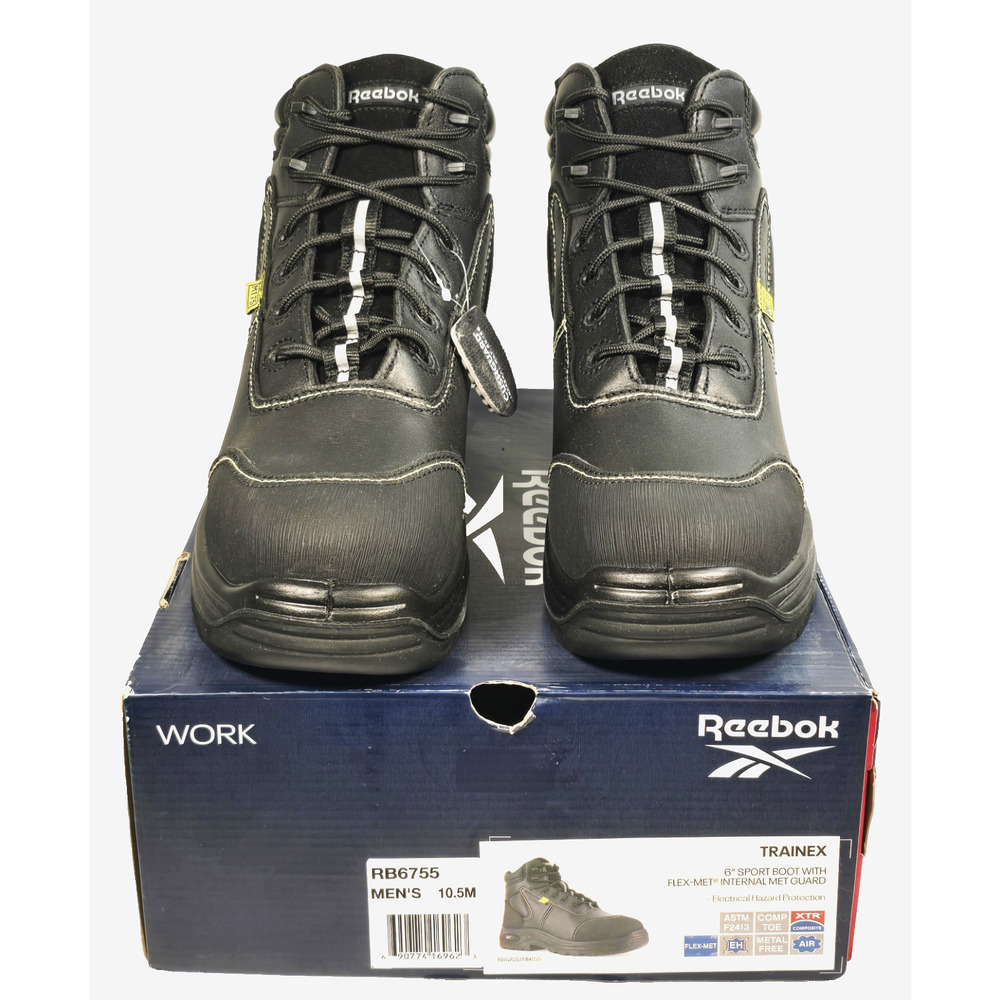 Reebok Work TRAINEX Men's 6" Black Sport Boot With Net Guard Size 10.5M RB6755